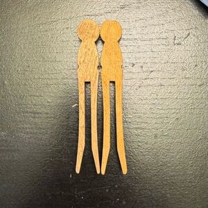 Flat Wooden Clothespins for Rustic Decor, Collecting or crafting.